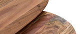 Miliboo Tables Basses gigognes en Acacia Massif et métal Noir (Lot de 2) Stones