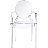 LexMod Fauteuil de Salle à Manger Casper en Plastique, Plastique, Claire, 53x56x91 cm