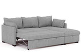 BUDWING Orlando Canapé Convertible d'angle Lit Chaise Longue Coffre Réversible Droite et Gauche Gris