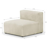 Chauffeuse sans accoudoirs modulable en velours côtelé beige - Modulo