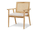 Vente-unique Fauteuil NUORO en Teck et cannage - Naturel