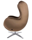 furnigo | Fauteuil design en forme d'oeuf, reproduction, intemporel, beaucoup de couleurs, velours - velours (brun foncé)