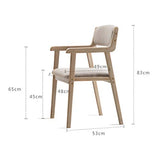 Bois Massif Chaises de Salle à Manger avec accoudoirs Fauteuil Vintage Vintage Dossier Souple et siège rembourré Salon Salon Cuisine Couverture Amovible et Lavable