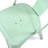 hjh OFFICE 645040 Chaise en métal bistro VANTAGGIO BRUSH vert pastel mat, design Industriel, empilable