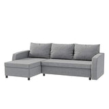 Selsey SOBEWS - Canapé d’Angle Convertible (Tissu Sawana 21 Gris, Coffre de Rangement intégré, Surface de Couchage 199x133 cm)