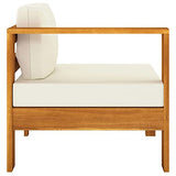 vidaXL Canapé de Jardin 3 Places et Coussins Sofa de Terrasse Canapé d'Extérieur Sofa de Jardin Meuble de Terrasse Blanc Crème Bois d'Acacia