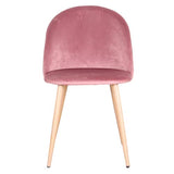 GrandCA HOME Lot de 2 Chaises de Salle à Manger en Velours, Chaises de Cuisine avec Coussin de Siège en Velours Doux, Chaises de Salle à Manger Latérales Rembourrées pour Salon, Rose