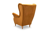 mb-moebel Fauteuil à Oreilles Fauteuil TV Relax Fauteuil d'allaitement pour Chambre, Salon ou Chambre de bébé - Velours - 124x75x85cm - VIVALDO (Olive)