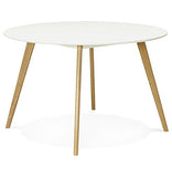 Alterego - Table de Cuisine Ronde 'Amy' Blanche Style scandinave - Ø 120 cm