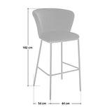 SVITA Kate Lot de 2 tabourets de bar avec dossier en velours Beige