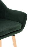 Lot De 2 Tabourets De Bar Grant en Velours I Chaise Haute De Bar Et De Cuisine I Assise Et Dossier Rembourrés I Empiétement en Bois, Couleur:Vert