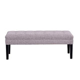 BXZ Chaise en tissu ottoman banc capitonné siège rembourré pieds en bois massif chaise tabouret,60 cm,60 cm