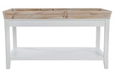 My Flair Tables Basses, MDF, placage, Blanc, Bois Vieilli, 55 x 100 cm