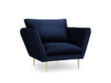 Mazzini Sofas Fauteuil Velours, Verveine, 1 Place, Bleu Roi, 114x88x90