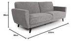 Menzzo Refresha Velours, Gris, Canapé : L220 x P86 x H86 cm