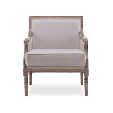 INTENSEDECO Fauteuil Bergère Ambroise Style Louis XVI Tissu Beige