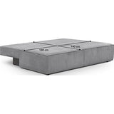 HOMIFAB Canapé Convertible 3 Places avec Coffre de Rangement en Velours côtelé Gris Clair - Milla