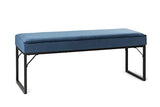 LIFA LIVING Banquette d'intérieur, Tabouret en Velours Bleu pour Chambre à Coucher, Salon et entrée, pour 2 Personnes, Style Vintage