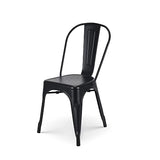 Kosmi - Lot de 4 chaises en métal Noir Mat - Style Industriel