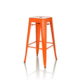 hjh OFFICE Tabouret de Bar VANTAGGIO High Métal Orange, Tabouret Industriel Haut, empilable, 645080