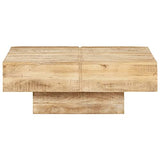 vidaXL Table Basse Table d'Appoint Table de Canapé Meuble de Salon Bout de Canapé Salle de Séjour Maison Intérieur 80x80x28 cm Bois de Manguier Massif