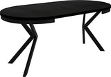 WFL GROUP Table à Manger Extensible Ronde - Table Style Loft avec Pieds en Métal - 90 à 170 cm - Table Carré Style Industriel pour Le Salon - Compacte - Noir - 100 cm