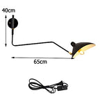 Bras Long Applique Murale Interieur avec Interrupteur Industrielle Lampe Murale Vintage Retro Bras Articule Pivotant Créative Design Luminaire de Lecture Lumiere Chevet Eclairage Chambre Métal Noir 1
