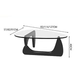LOGAUT Table Basse en Verre Triangulaire, Table Basse Noguchi Moderne, Table Basse Moderne du Milieu du Siècle, Petite Table Basse en Verre, pour Salon, Patio