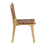 Kave Home - Chaise Calixta en Cuir et Bois de Teck Massif