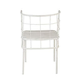 Tousmesmeubles Duo de Chaises Métal Blanc - Bunker - L 53 x l 58 x H 77 - Neuf