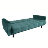 E- MEUBLES Canapé en lit Convertible avec Coffre de Rangement 3 Places Relax - en Tissu Velours - Salon & séjour - BONDA- Vert Bouteille