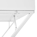 WOLTU TS40ws Bureau Table 110x50x75 cm avec 3 tiroirs,Bureau d'ordinateur Table de Travail en MDF et Acier,Blanc