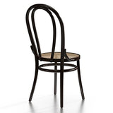 Dijon Lot de 2 chaises en bois de bougé, wengé, bois d'arc, tresse naturelle, style vienne, chaise pub