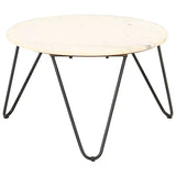 vidaXL Tavolino da Caffè Bianco 65x65x42 cm Pietra Vera Testura Marmo