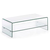 Kave Home - Table Basse Burano en Verre trempé et Transparent de Forme rectangulaire 110 x 55 cm