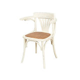 Biscottini Chaise Bois avec accoudoirs Thonet 77x45x42 cm | Chaise Salle a Manger | Chaise Cuisine en Bois Massif | Chaise bistrot | Chaise Blanche