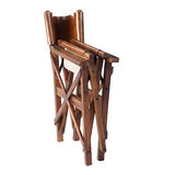 Tousmesmeubles Chaise de Réalisateur Pliable Bois/Cuir Cognac - HOHA - L 56 x l 56 x H 88 - Neuf