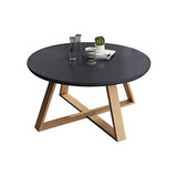 Tables en Bois Massif, Fin Balcon Simple Petite Table Ronde Meubles de Salon Tables Sofa Hôtel Appartement Tables Basses (Color : Black, Size : 50 * 40CM)