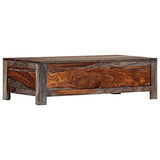 vidaXL Bois de Sesham Massif Table Basse Table d’Appoint Table de Salon Bout de Canapé Rangement Maison Intérieur Salle de Séjour 100x50x30 cm