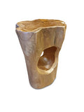 Table d'appoint Salavan en Bois de Racine - Tabouret en Teck Massif de 42 cm - Convient comme Support de Fleurs ou Table de Chevet pour Le Salon