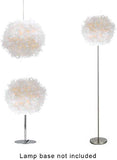 Waneway Pendentif abat-jour à plumes blanches pour plafond, abat-jour non électrique avec bague de réduction d'ombre pour salle de séjour, salle à manger 30 cm