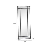 Melody Maison Miroir mural encadré Art Déco Noir 142 cm x 54 cm