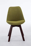 CLP Chaise Retro Design Borneo V2 Tissu I Chaise Visiteur Pieds en Bois Dossier Et Assise Ergonomique Chaise Scandinave I Couleur:, Couleur:Vert, Couleur du Cadre:Noyer