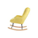 Zons Fauteuil à Bascule H92X100X68CM en Velours Jaune
