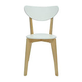 Générique Smiley Lot de 2 chaises de Salle a Manger - Bois Naturel et Blanc