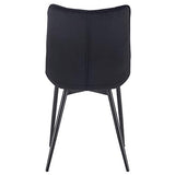 WOLTU BH142sz-2 Chaise de Salle à Manger Lot de 2 Chaise de Cuisine Assise rembourrée en Velours Pieds en métal Stable,Noir