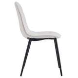 IDIMEX Lot de 4 chaises Alvaro pour Salle à Manger ou Cuisine avec 4 Pieds en métal Noir et Assise capitonnée, revêtement synthétique Blanc