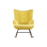 Zons Fauteuil à Bascule H92X100X68CM en Velours Jaune