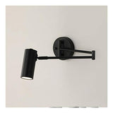 LIANGXX Réglable en Laiton Terminer 1 LumiÃre Applique Murale, LED de Lecture Le Bras Pivotant Mur Lampe, Lecture LED Lampe de Chevet Mur, Salon Applique 4000K (Color : Black)