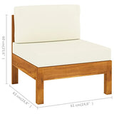 vidaXL Canapé de Jardin 3 Places et Coussins Sofa de Terrasse Canapé d'Extérieur Sofa de Jardin Meuble de Terrasse Blanc Crème Bois d'Acacia